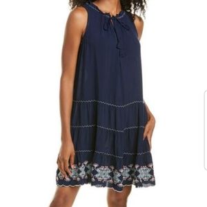 MAX STUDIO Embroidered Notched Neck Tank Dress Size Small NWT